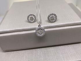 Conjunto de prata colar com brinco, com formato circular Conjunto de prata colar com brinco, com formato circular