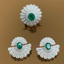 Conjunto De Prata Leque Luxo