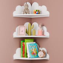 Conjunto de prateleiras de canto flutuantes Beskadi Cloud para quarto de criança Conjunto de prateleiras de canto flutuantes Beskadi Cloud para quarto de criança