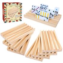 Conjunto de prateleiras de dominó GOTHINK Wooden para dominós de trem mexicanos Conjunto de prateleiras de dominó GOTHINK Wooden para dominós de trem mexicanos