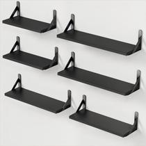 Conjunto de prateleiras de parede AMADA HOMEFURNISHING Wood Floating Black