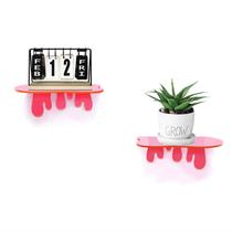 Conjunto de prateleiras de parede Game Acrylic Small 18 cm, pacote com 2 unidades, rosa