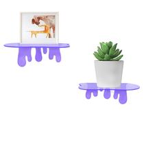 Conjunto de prateleiras de parede Game Acrylic Small 18 cm roxo (pacote com 2)
