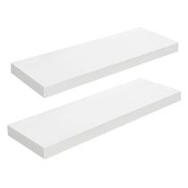 Conjunto de prateleiras de parede HOOBRO Prateleiras flutuantes 60x20x3,8 cm brancas