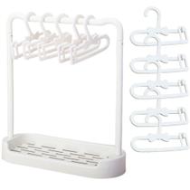 Conjunto de prateleiras de roupas para bonecas com 10 cabides para casa de bonecas Conjunto de prateleiras de roupas para bonecas com 10 cabides para casa de bonecas