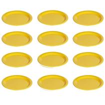 Conjunto De Prato Elegance Vemplast 19Cm - 12 Peças Amarelo