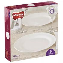 Conjunto de Pratos 6 Peças Raso Menu Opaline Duralex Conjunto de Pratos 6 Peças Raso Menu Opaline Duralex