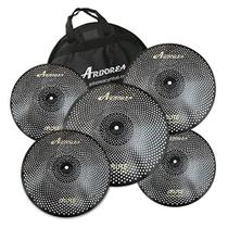 Conjunto de pratos Arborea Low Volume Black 14hi-hat+16crash+18crash+20ride