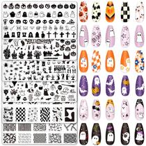 Conjunto de pratos de arte de unhas Whaline Halloween, 6 peças, 12x6 cm Conjunto de pratos de arte de unhas Whaline Halloween, 6 peças, 12x6 cm