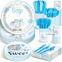 Conjunto de pratos de banho para bebês Dandat 350 unidades para 50 pessoas - azul Conjunto de pratos de banho para bebês Dandat 350 unidades para 50 pessoas - azul