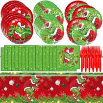 Conjunto de pratos de bolo para personagens de Natal com suprimentos de festa - 20 convidados Conjunto de pratos de bolo para personagens de Natal com suprimentos de festa - 20 convidados