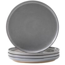 Conjunto de pratos de jantar Tikooere Ceramic 10 polegadas cinza (conjunto de 4)