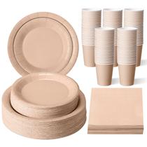 Conjunto de pratos de papel descartáveis Tioncy, copos e guardanapos, 200 unidades