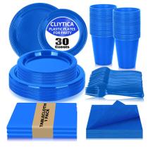 Conjunto de pratos de plástico CLIYTICA 30 Guests, pratos de 23 e 18 cm