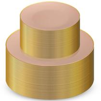 Conjunto de pratos de plástico Munfix 100 Pink Gold 50 Dinner 50 Salad