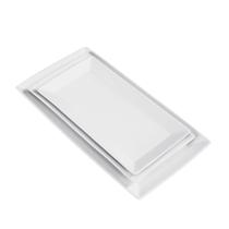 Conjunto de pratos de porcelana Amazon Basics, 3 peças, branco