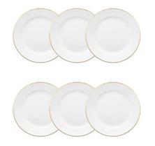 Conjunto de Pratos de Sobremesa 06 Peças Flamingo Sofia Oxford