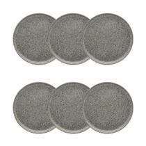 Conjunto de Pratos de Sobremesa 06 Peças Flat Gray Oxford