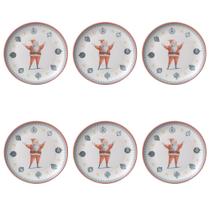 Conjunto de Pratos de Sobremesa 06 Peças Natal Tempo de Festa Porto Brasil