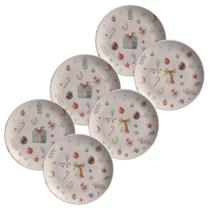 Conjunto de Pratos de Sobremesa 06 Peças Noite de Natal Porto Brasil