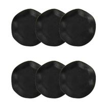 Conjunto de Pratos de Sobremesa Ryo Volcano 6 Peças Porcelana Preto Oxford Conjunto de Pratos de Sobremesa Ryo Volcano 6 Peças Porcelana Preto Oxford