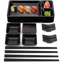 Conjunto de pratos de sushi Pumtus 16 peças de melamina com molho Conjunto de pratos de sushi Pumtus 16 peças de melamina com molho