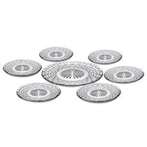 Conjunto de pratos de vidro rattan 07 peças - Euro