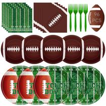 Conjunto de pratos e guardanapos com tema de futebol, 96 unidades Litmirfu