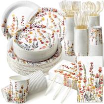 Conjunto de pratos e guardanapos de primavera Sinmoe de 400 peças para festas