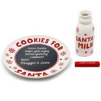 Conjunto de pratos e jarros de leite: pequenas ideias: biscoito de Papai Noel para o Papai Noel