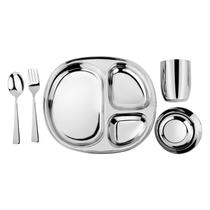 Conjunto de Pratos e Tigelas Ahimsa Kids and Toddler em Aço Inoxidável