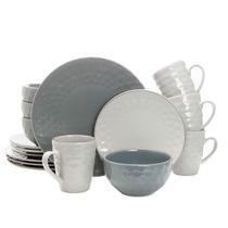 Conjunto de pratos Elama Tahitian Pearl, 16 peças, cinza ardósia