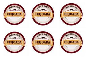 Conjunto de Pratos Fundo de Porcelana Feijoada Premium 6pçs - Oxford