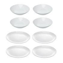 Conjunto de Pratos Fundo e Raso de Jantar Essenza Opaline 20cm e 25cm - Rojemac Profissional Conjunto de Pratos Fundo e Raso de Jantar Essenza Opaline 20cm e 25cm - Rojemac Profissional