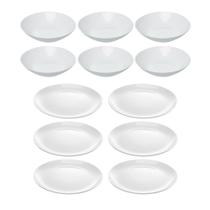 Conjunto de Pratos Fundo e Raso de Jantar Essenza Opaline 20cm e 25cm - Rojemac Profissional Conjunto de Pratos Fundo e Raso de Jantar Essenza Opaline 20cm e 25cm - Rojemac Profissional