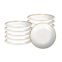 Conjunto de Pratos Fundo Rústico Marrom em Porcelana Decorada 22 cm - Tramontina 96980011 Conjunto de Pratos Fundo Rústico Marrom em Porcelana Decorada 22 cm - Tramontina 96980011