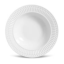 Conjunto de Pratos Fundos 06 Peças Cerâmica 22cm Roma Branco Porto Brasil