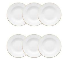 Conjunto de Pratos Fundos 06 Peças Flamingo Sofia Oxford