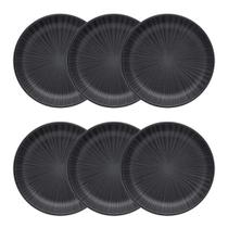 Conjunto de Pratos Fundos 06 Peças Flat Ônix Oxford