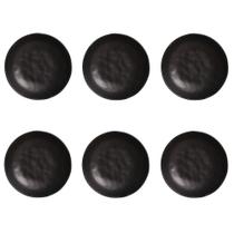 Conjunto De Pratos Fundos 06 Peças Linhas Preto Matte Porto Brasil