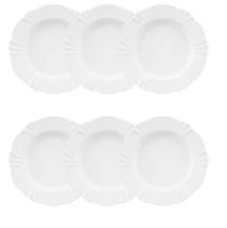 Conjunto de Pratos Fundos 06 Peças Soleil White Oxford