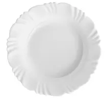 Conjunto de Pratos Fundos Nadir Opaline - Vidro Branco Pétala 24 peças