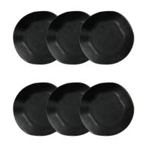 Conjunto de Pratos Fundos Ryo Volcano 6 Peças Porcelana Preto Oxford Conjunto de Pratos Fundos Ryo Volcano 6 Peças Porcelana Preto Oxford