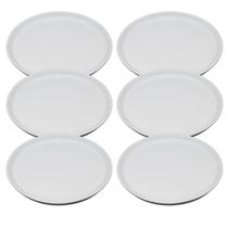 Conjunto De Pratos Jantar Ceramica Raso Branco kit 6 Peças