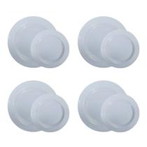 Conjunto De Pratos Melamina Branco 20cm 25cm Sobremesa Raso Conjunto De Pratos Melamina Branco 20cm 25cm Sobremesa Raso