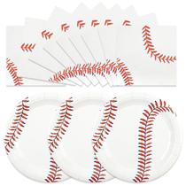 Conjunto de Pratos para Festa HFBOBP 50 unidades com Tema de Beisebol de 7 polegadas Conjunto de Pratos para Festa HFBOBP 50 unidades com Tema de Beisebol de 7 polegadas