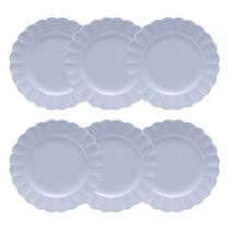 Conjunto de Pratos Para Sobremesa Com 06 Peças 22cm Flora Aster Oxford