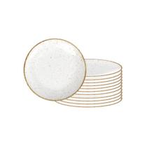 Conjunto de Pratos Raso Rústico Marrom em Porcelana Decorada 28 cm - Tramontina 96980009