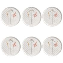 Conjunto de Pratos Rasos 06 Peças Bio Floralis Porto Brasil