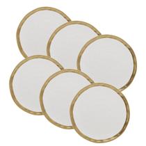 Conjunto de Pratos Rasos 06 Peças Dubai Branco e Dourado 25,5cm Wolff Conjunto de Pratos Rasos 06 Peças Dubai Branco e Dourado 25,5cm Wolff